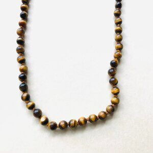 Vintage 18" Natural Tiger’s Eye Necklace - Y2K